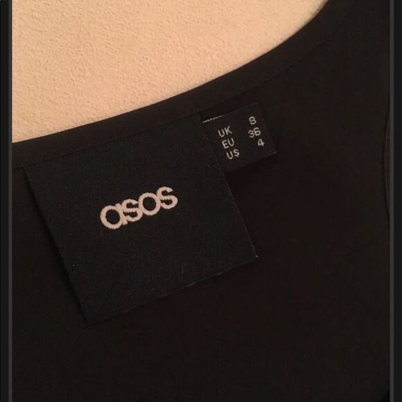 Asos Black Flowey Tank Top Size 4 - Picture 5 of 5